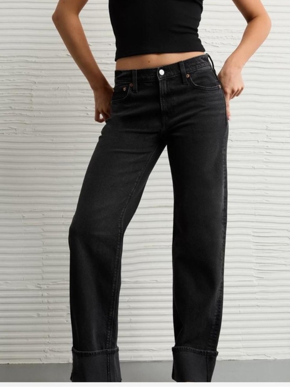 NWOT AE Stovepipe Jeans in Black Wash